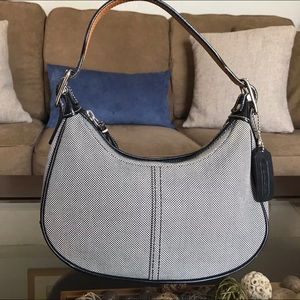 Coach mini hobo bag - black/white checkered